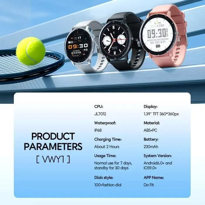 SMART WATCH VIVAN VWY1 WATER RESISTANT BLUETOOTH