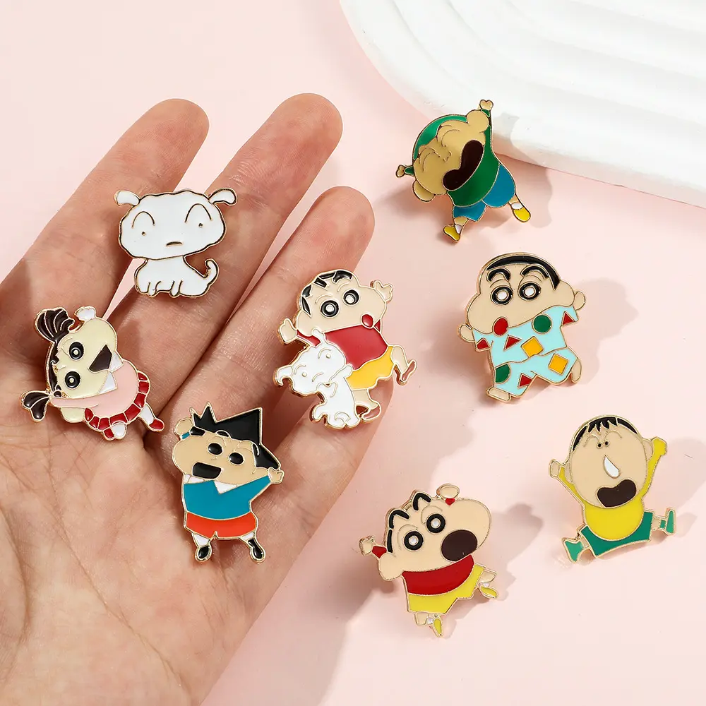 Stylish Crayon Shin-chan Metal Badge Adjustable And Versatile Cartoon Character Pin For All Ages