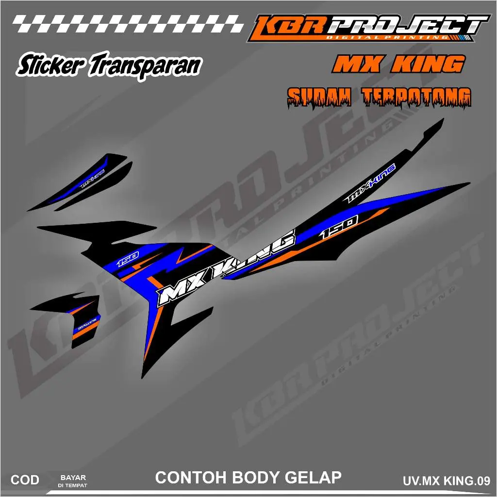 MX KING STIKER  STRIPING TRANSPARAN PREMIUM MOTOR KEREN LIS VARIASI STIKER MOTOR YAMAHA DESAIN RACING 09 TRANSPARANT BISA COD Motorcycle