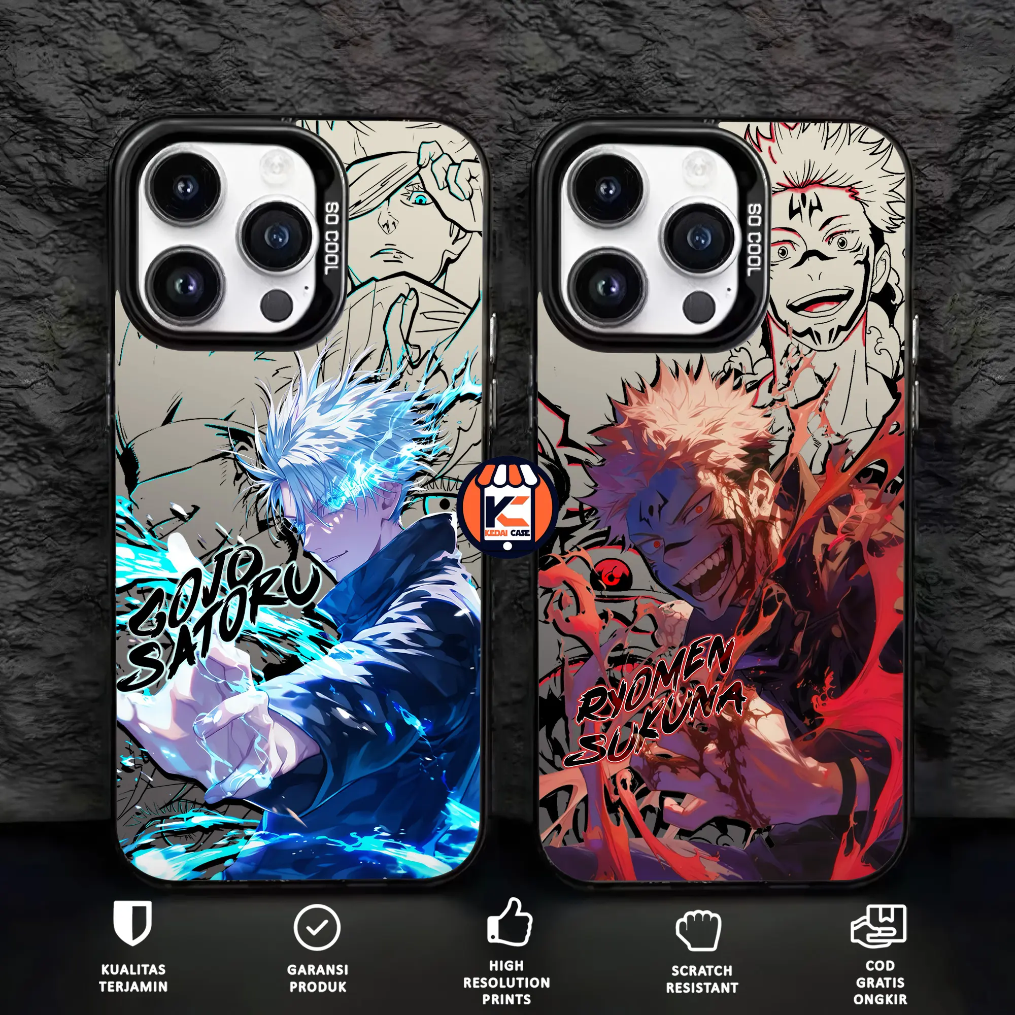 CASE TECNO SO COOL HOLOGRAM PREMIUM MATTE - GOJOSUKUNE - Softcase HYBRID IMD PLATE HOLOGRAM Cowo - Casing Glossy Hardcase Ponsel