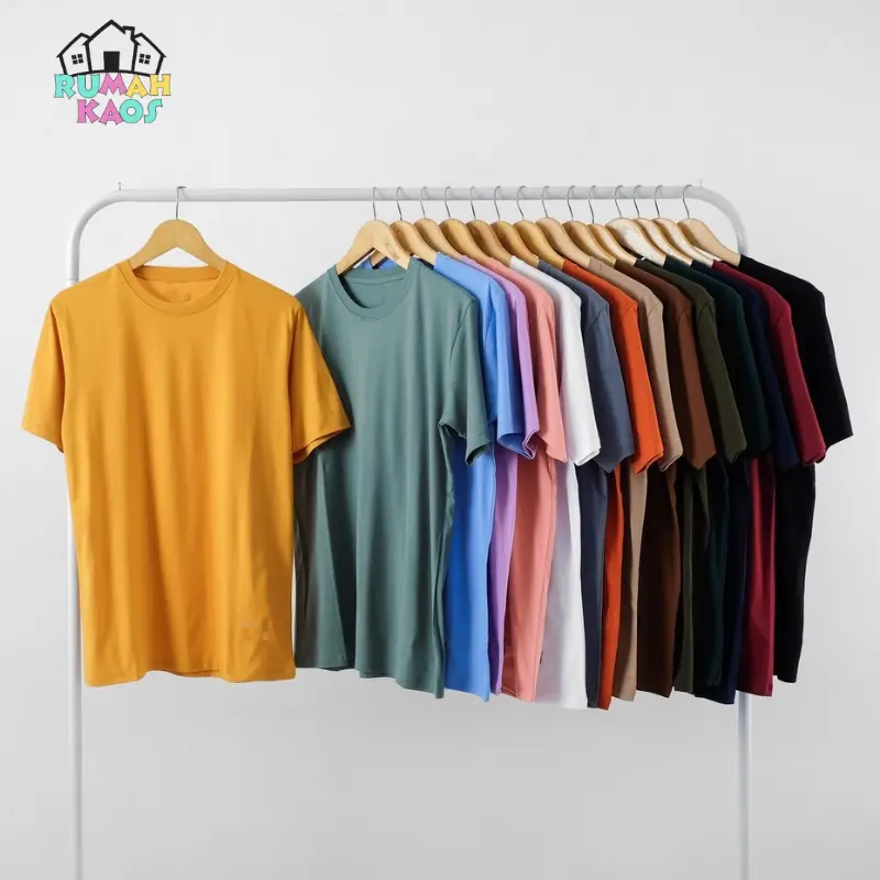 Kaos Polos Pria Cotton Combed Premium Kaos Lengan Pendek Pria Wanita - Baju Kaos Pria Polos Round Neck Reguler Fit Termurah