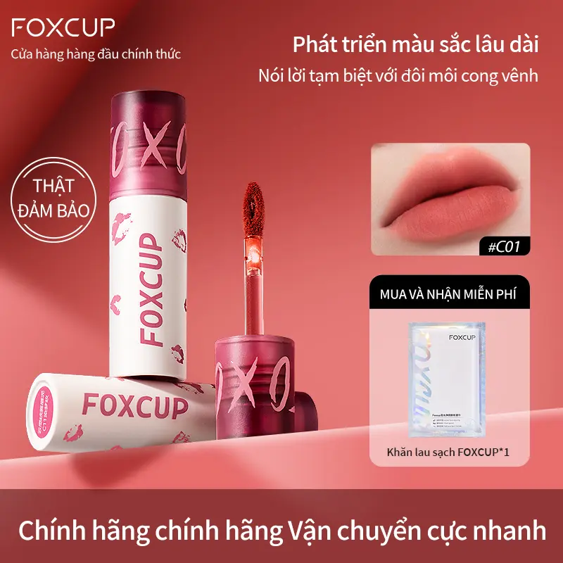 【COD】FOXCUP Son Môi Lì Phấn Matte Lâu Trôi - Cửa Hàng Chính Hãng【Giao hàng siêu tốc】
