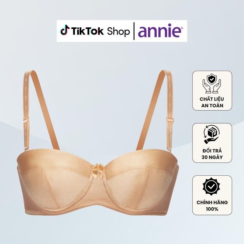 [TĂNG 1 SIZE]  Áo ngực cúp ngang mút mỏng siêu nhẹ form nhỏ annie lingerie BRA8149 có thể lắp thêm mút nâng ngực, ôm ngực - ROCK - annie Official Store Women Nữ
