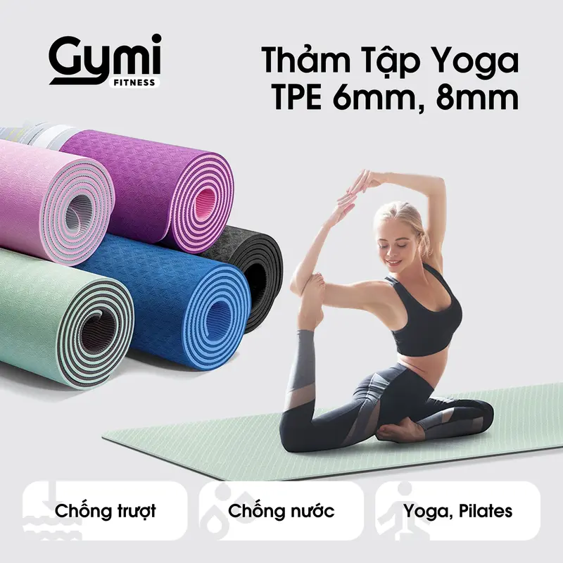 Thảm Tập Yoga | Thảm Tập Gym TPE Siêu Bền 6mm 8mm 1
