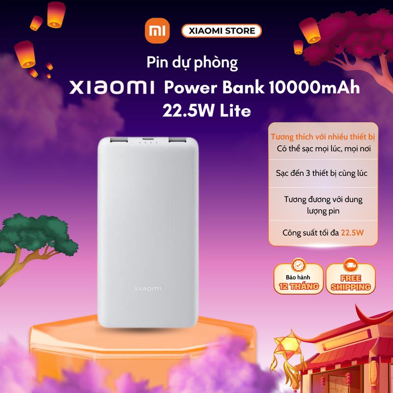 Pin sạc dự phòng Xiaomi Power Bank 10000mAh 22.5W Lite - Bảo hành chính hãng