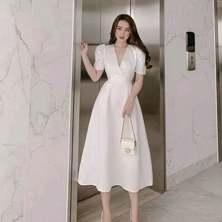 Dress Midi Elene-Dress Putih Terbaru,Dress Korean Styyle,Dress - Shop |  Tokopedia