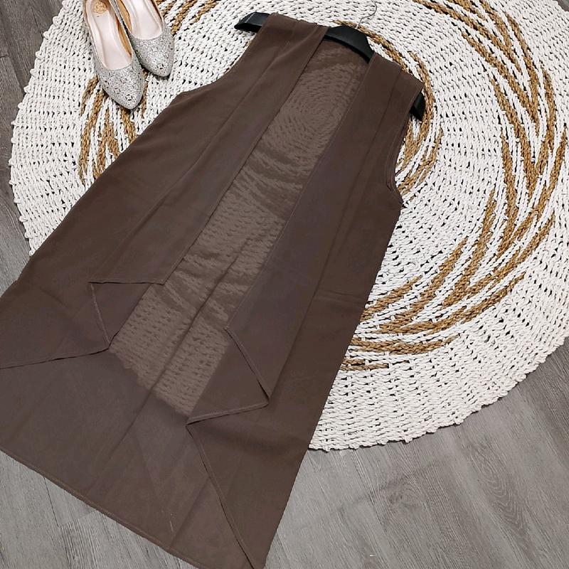 rompi panjang atasan wanita kekinian / outer tanpa lengan bahan ceruty babydoll 3
