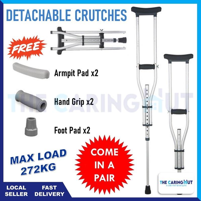 Foldable Lightweight Underarm Crutches With Height Adjustment [SG READY STOCK] 0