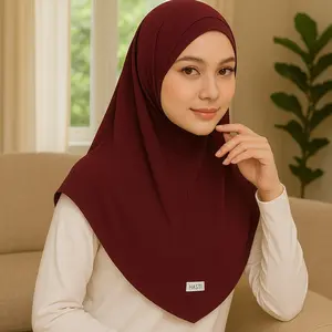HASTI HIJAB BERGO INSTAN MILEA MALAY SIZE M KAOS RAYON AIRFLOW