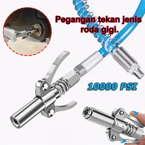 10000 PSI Pistol gemuk manual nosel gemuk bertekanan tinggi pistol gemuk bertekanan tinggi (tipe pengunci manual) kepala pengunci