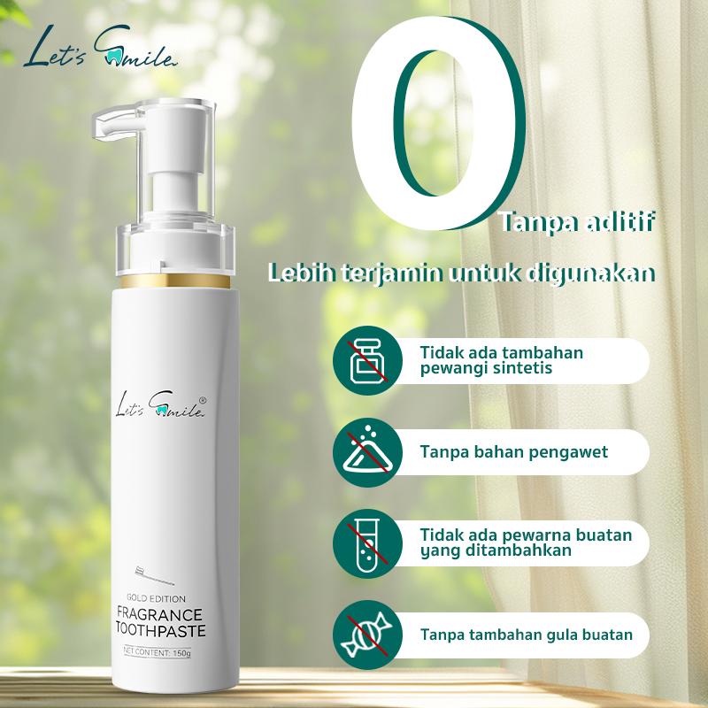 Let’s Smile Whitening Pasta Gigi 150g – Removes Yellow Stains, Freshens Breath, Protects Gums, Safe & BPOM Certified