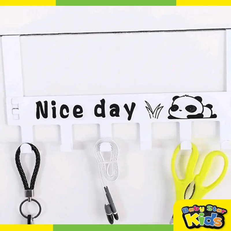 Gantungan Baju Tempel Pintu Minimalis HOOK NICE DAY Belakang Pintu Tanpa Paku Kuat 6 Kaitan Enudden 8