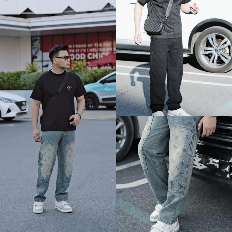  Quần Jean Double Nam Hoạ Tiết Dập Nổi Fom Xuông Tôn Dáng The Best Clothes Phong Cách Độc Đáo 