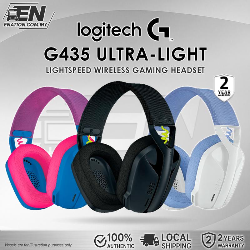 Logitech G435 LIGHTSPEED Headset Permainan Tanpa Wayar Bluetooth ...