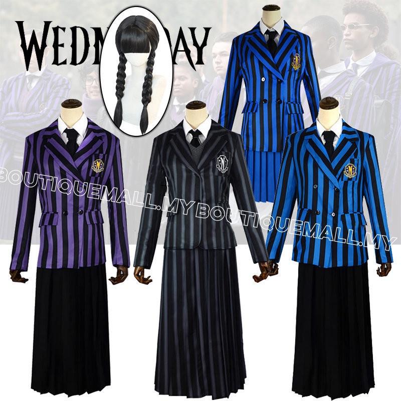 Addams - Pakaian seragam sekolah Rabu, Kostum cosplay, rambu - TikTok ...