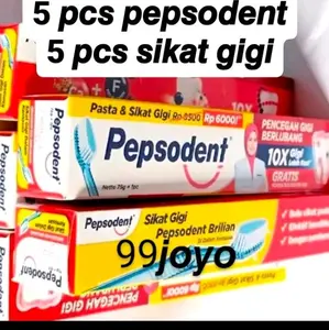 paket komplit 5 pcs pepsodent 75gr +5 pcs pasta gigi ada didalam kemasan odol Mulut