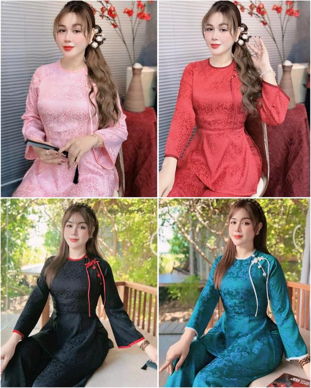  SD291 - BỘ GẤM CỔ VIỀN Pháp Phục Cách Tân Đồ Lam Bà Ba Women 