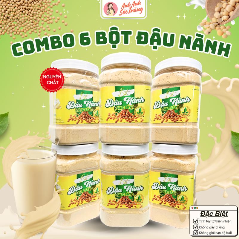  Combo 6 Hộp Bột Đậu Nành Rang Xay Nguyên Chất  500g Hộp  - Anh Anh Sóc Trăng 