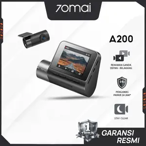 70mai Dash Cam A200 Set Dual-Channel 1080P HDR Fov 130° Night Owl Vision Kamera Dasbor Ganda Depan & Belakang Teknologi HDR dan Night Owl Vision
