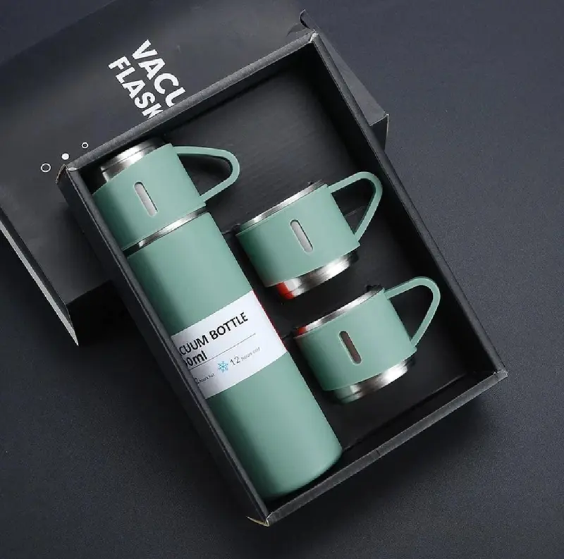AS 3 in 1 Vacuum Insulated Thermo / Termos Vacum Flasks 500ml with 3 cups Gift Set (in Gift Box) Terlaris termos 4
