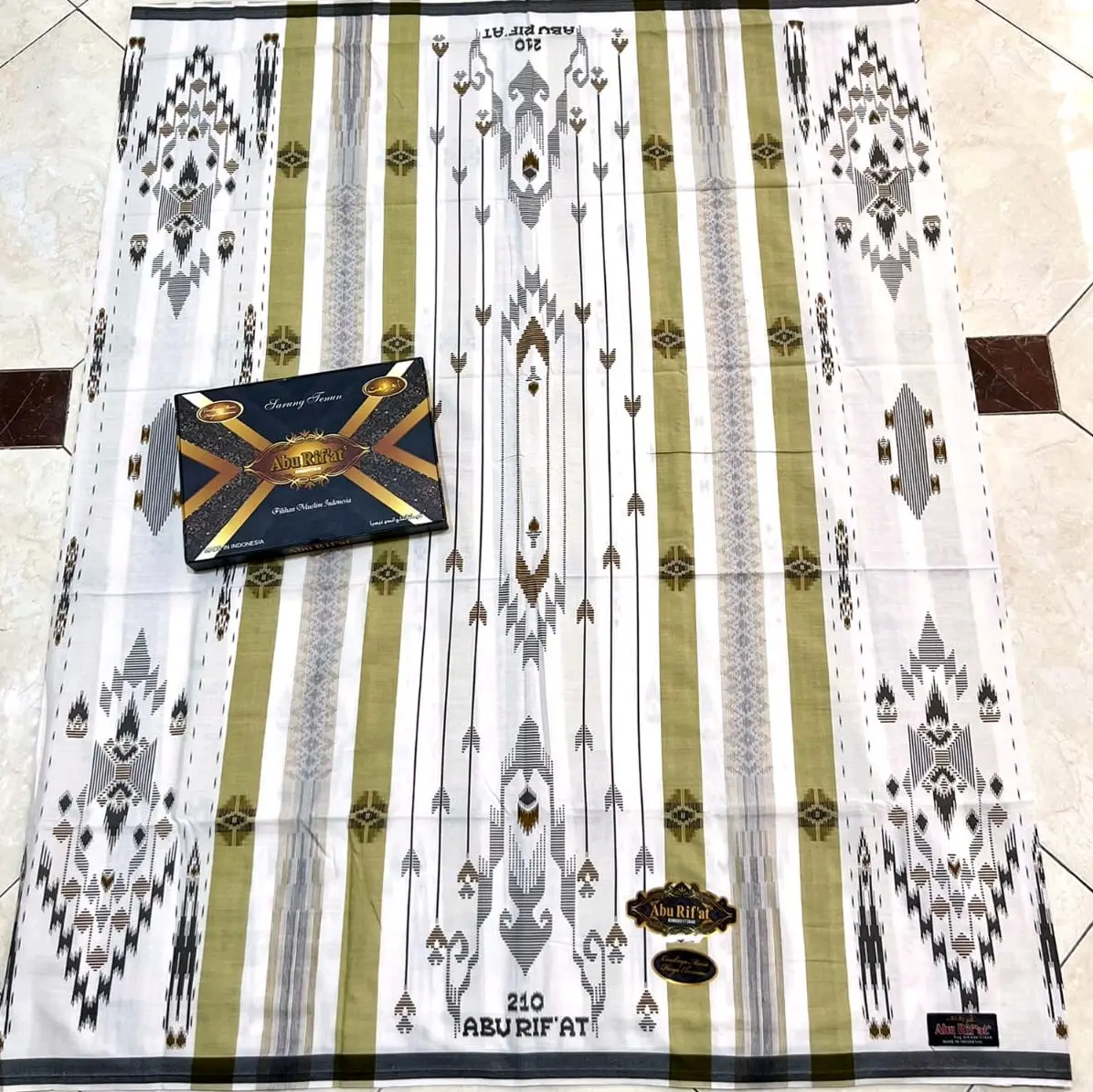 Sarung Abu Rif'at songket timbul motif BHS Bisa COD