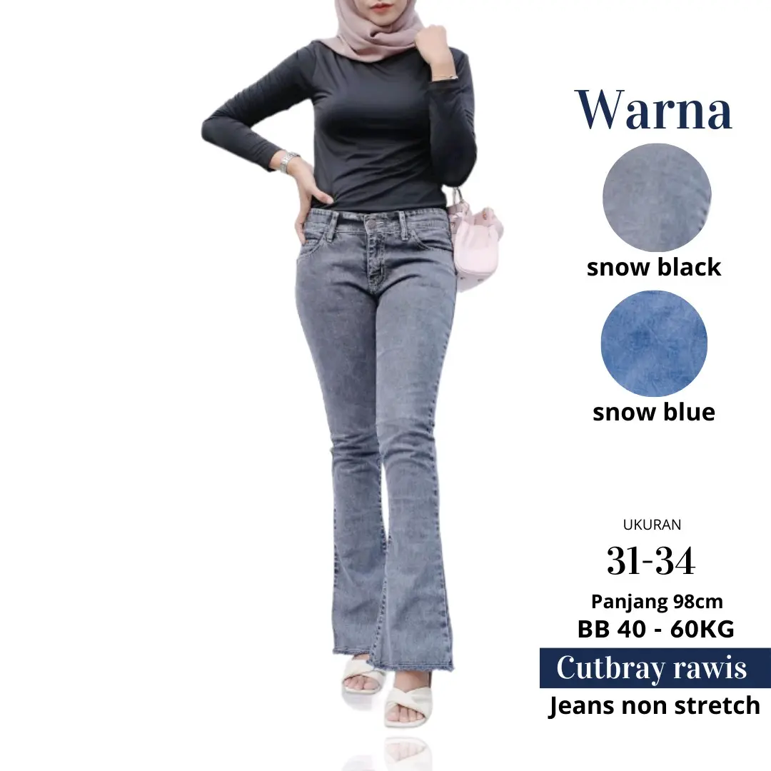 celana panjang cutbray jeans wanita denim Nyaman