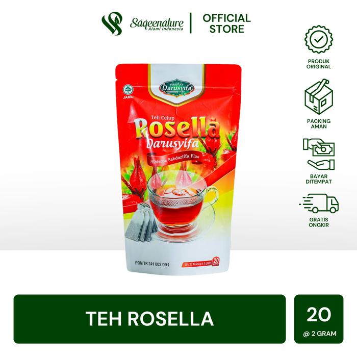 Gambar Saqeenature Teh Celup Rosella Darusyifa BPOM TR241002091 20 Sachet @ 2 Gram Kaya Vitamin C & Beta Karoten dari Saqeenature Kota Bekasi Tokopedia