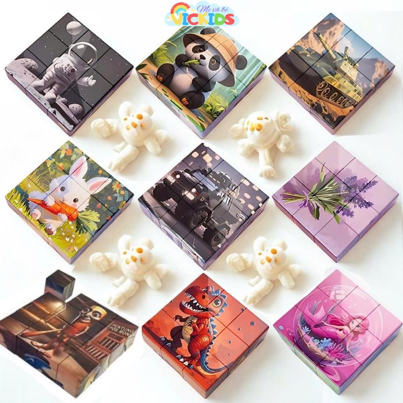 Đồ Chơi Khối Xếp Hình Nam Châm 16 Viên Xếp Được 6 Hình Cho Bé, Khối Xây Dựng Nam Châm Từ Tính Minecraft 6 Mặt, Hộp Lắp Ghép Rubik Thông Minh Nhiều Hình