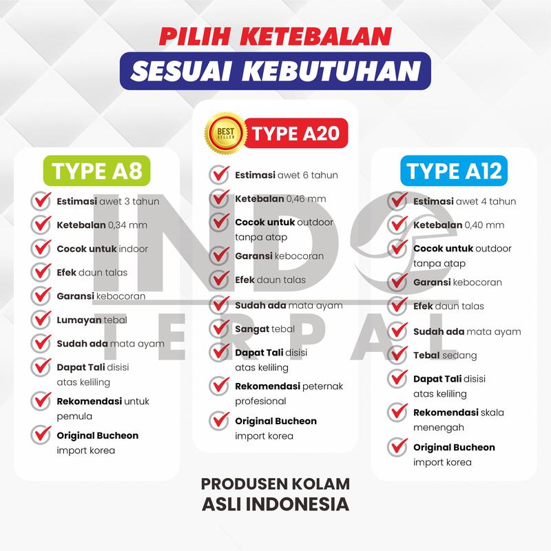 Terpal Kolam Ikan 300x100x80 / 3x1x08 Tebal A20 Untuk Budidaya Lele Nila Gurame Belut Udang 3