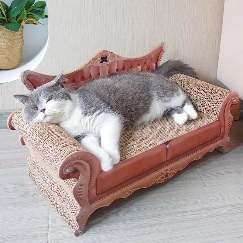 [SG stock] MeowFairy retro sofa cat scratch board pet toy cat bed