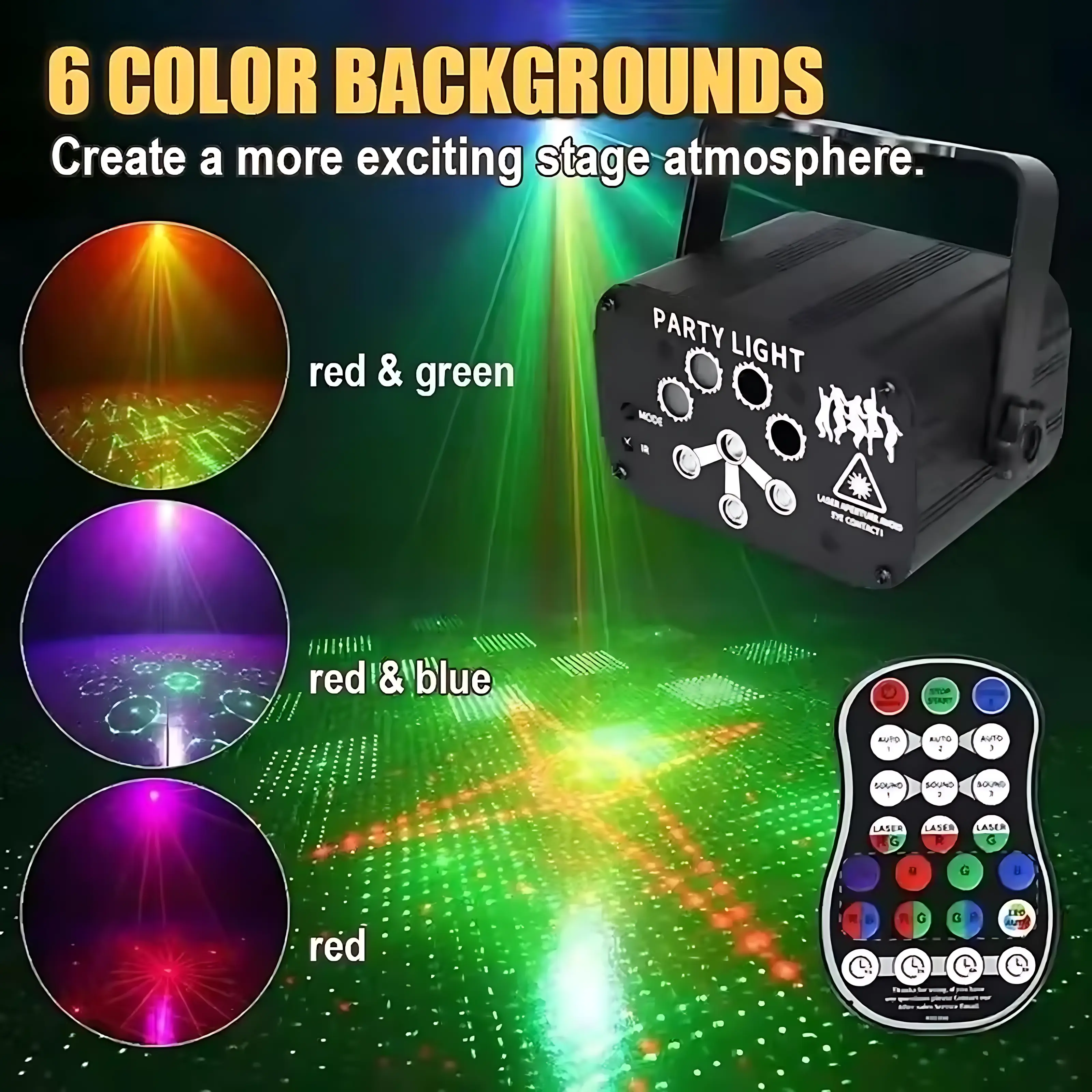 Lampu Laser Proyektor Karaoke USB Mini Party Disco Light RGB