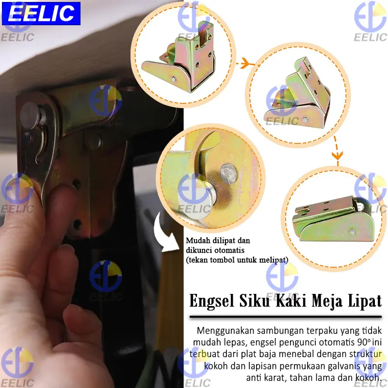 EELIC BRS-65X45MMSIKUL Bracket Siku Kaki Meja Lipat Dengan Desain Sudut Yang Dapat Dibuka Lipat Hingga 90 Derajat 8