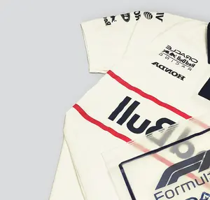 KAOS KERAH POLO RACING BLUE TEAM F1 2025 VERSTAPPEN BONE WHITE