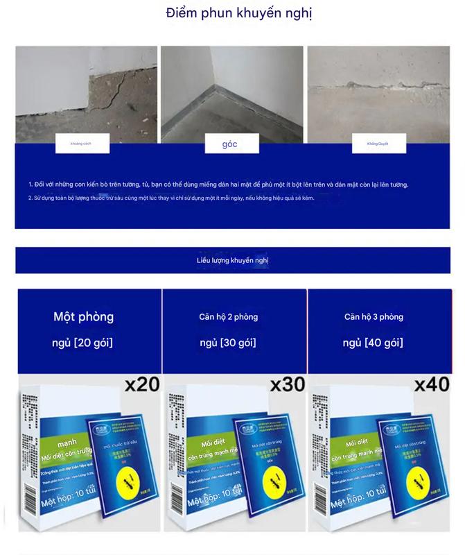 mồi diệt kiến Áp dụng cho tất cả các loài kiến Kiểm soát dịch hại Nó có thể giết chết tất cả các loại kiến. Nếu một con kiến ​​lây nhiễm cho cả bộ tộc, chúng sẽ không thể thoát được. 5