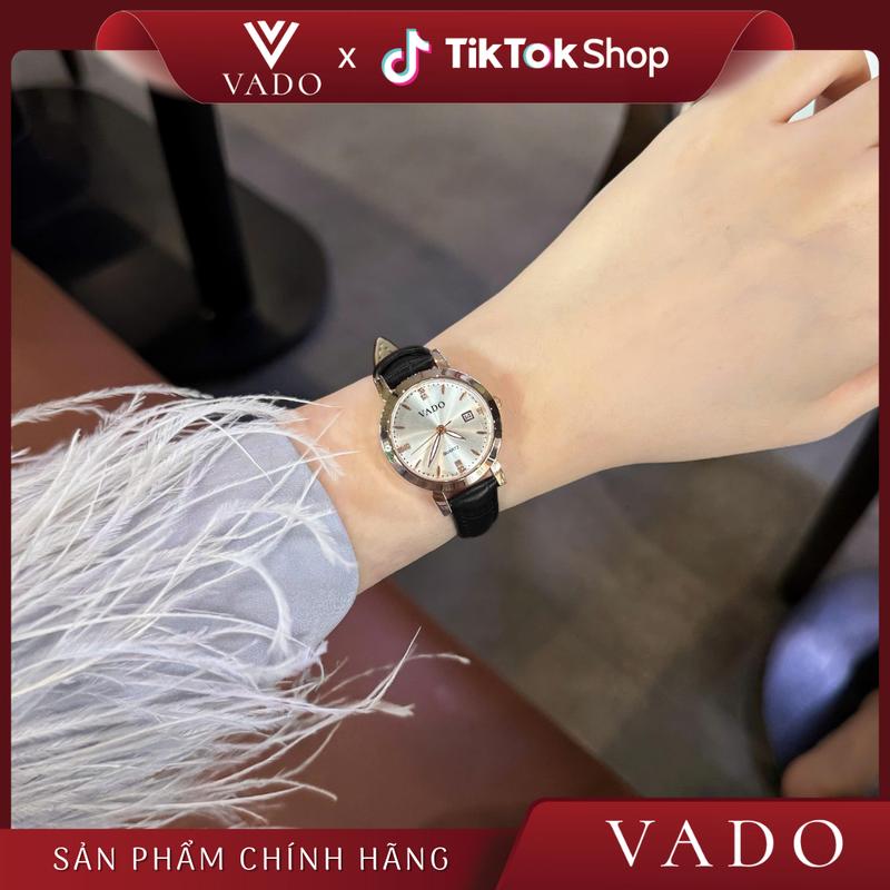MEGA - DH3203V Đồng hồ nữ nhỏ gọn mặt tròn dây da phong cách cổ điển - DH3203 VADO
