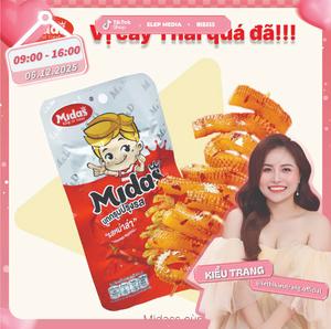 Midas Combo 20 gói snack khoai nưa cay giòn chính hãng, ăn vặt tuổi thơ, lành mạnh, ít calo, chứng nhận an toàn ISO22000 + HACCP, phù hợp ăn chay, hợp xu hướng ăn sạch sống khỏe