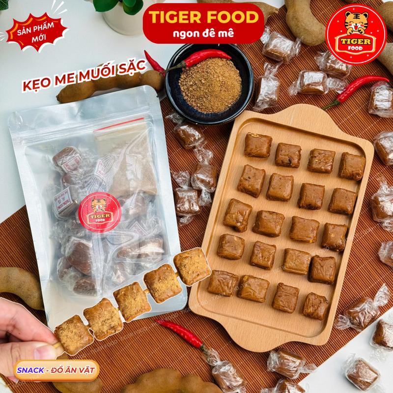 Kẹo Me Chấm Muối Sặc TIGER FOOD Kẹo Me Thái Viên Chấm Muối Sặc Chua Chua Cay Cay Ngọt Ngọt - Siêu phẩm đồ ăn vặt phải thử