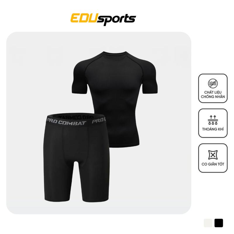 Bộ Đồ Bơi Nam, Quần Áo Bơi Procombat Áo Body Ngắn Tay Co Dãn 4 Chiều