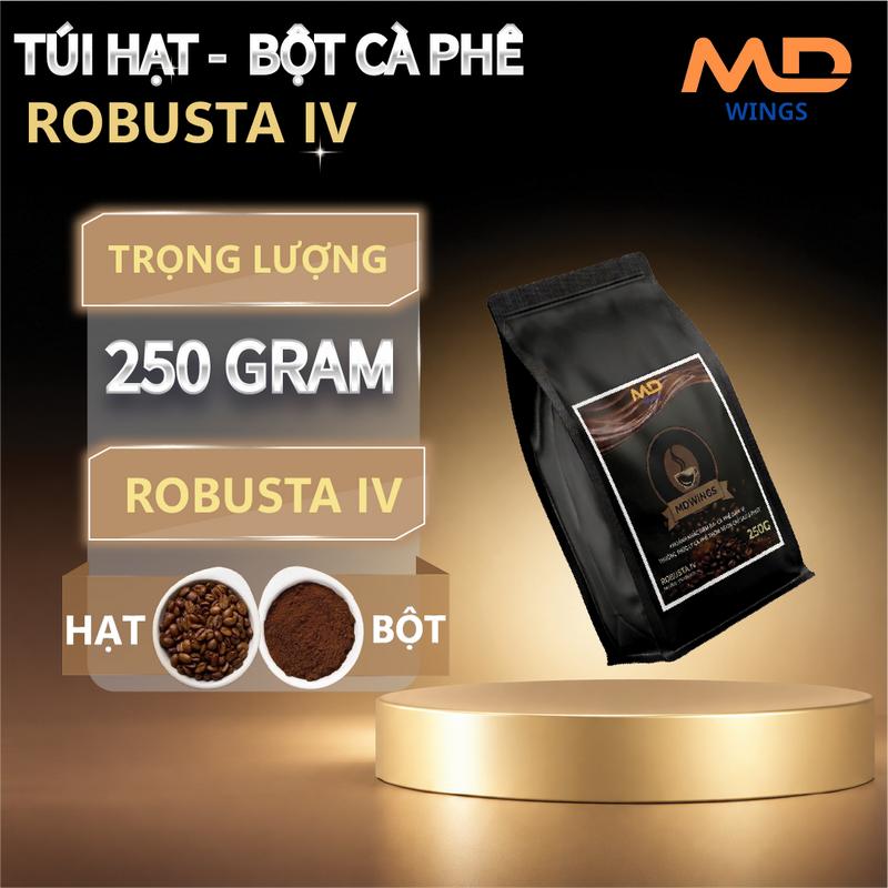 Gói Cà Phê Robusta MDWINGS 250GRAM Nguyên chất
