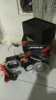 Product Review of PAKET BUNDLING Lampu Utama Biled CR7 C2 Gen 2 Original Golden Shell Blue Lens Plus Devil Eye Premium Biled Flat Cut High Low from l** 1