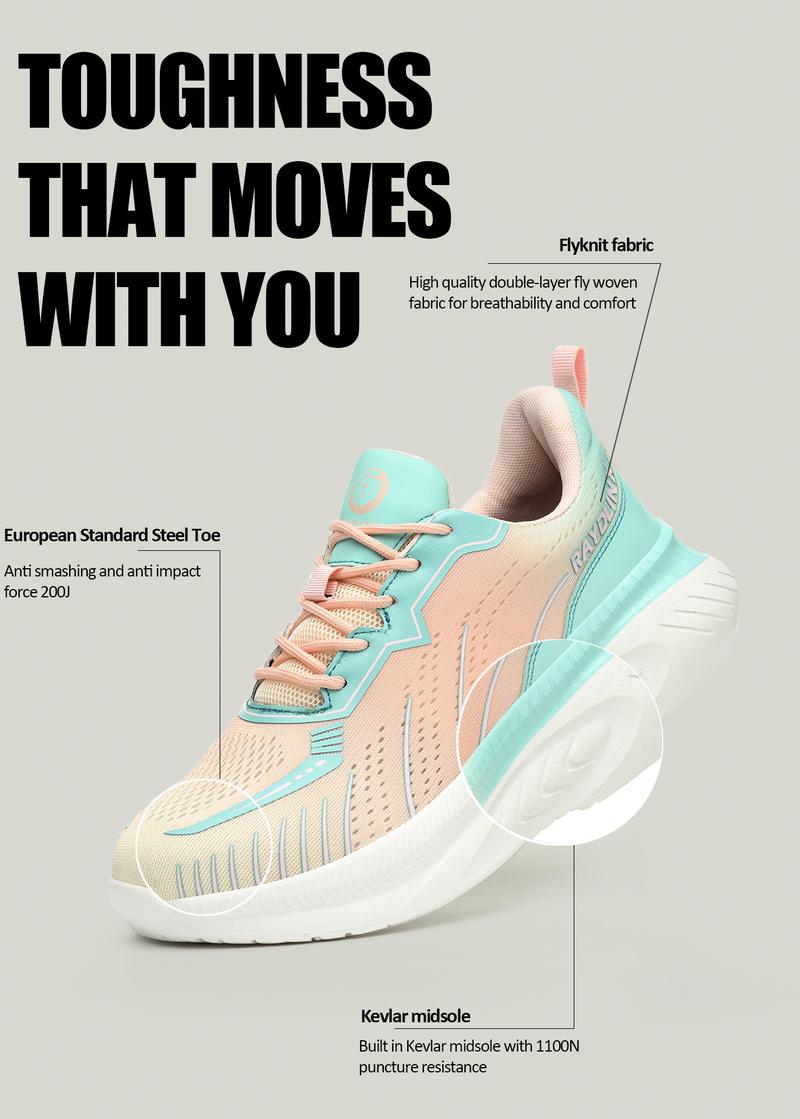 Product Introduction of Women's Steel Toe Safety Shoes, Anti-Smashing, Anti-Puncture, Non-Slip, Wear-Resistant , Work Site Protective Shoes Footwear Comfort Walking Shoes 3