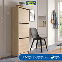 Gambar IKEA BISSA Rak Kabinet Sepatu Dengan 3 Kompartmen Efek Kayu Oak 49x28x135 cm   Furniture dari IKEA Indonesia Kota Administrasi Jakarta Timur 1 Tokopedia