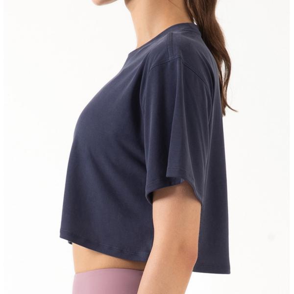 Fbrand Womens Crop That Tee (Navy) 1