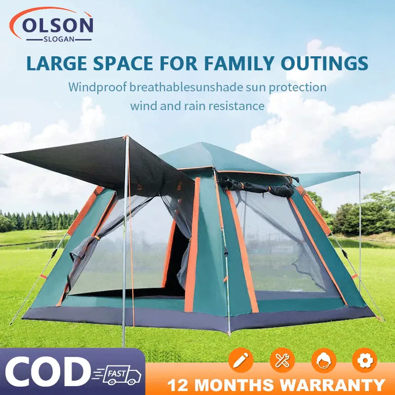 " SG SELLER" Automatic open Tent 5-8 Person&3-4 person Pop up Tent Tent Waterproof Tent Hiking Camping Travel Beach3-4&5