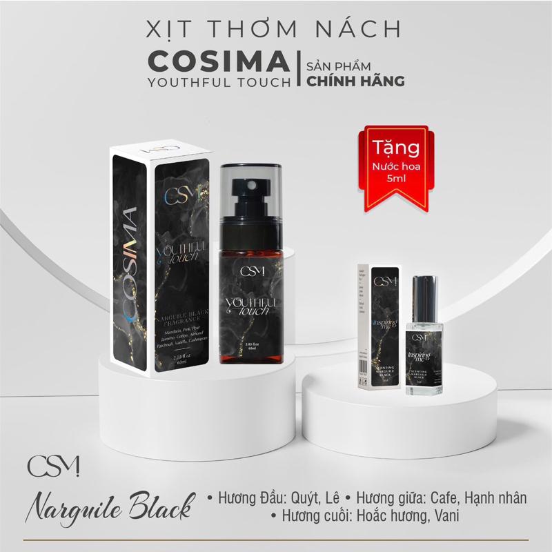 COSIMA Xịt Pro Xám Cosima Hỗ trợ Khử Hôi Nách Hôi Chân 60ml Tặng Nước Hoa 5ml Hương Quýt Lê Cafe Hạnh Nhân Hoa Hương Vani