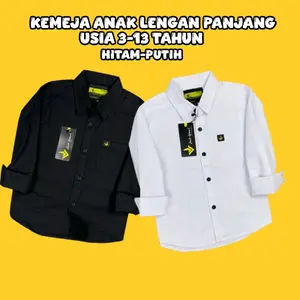 Kemeja anak Pakaian pria kemeja lengan panjang Baju anak Atasan anak Fashion Polos 10-11 tahun warna sage green kemja hitam anak laki laki Kemaja italia 13-14 tahun