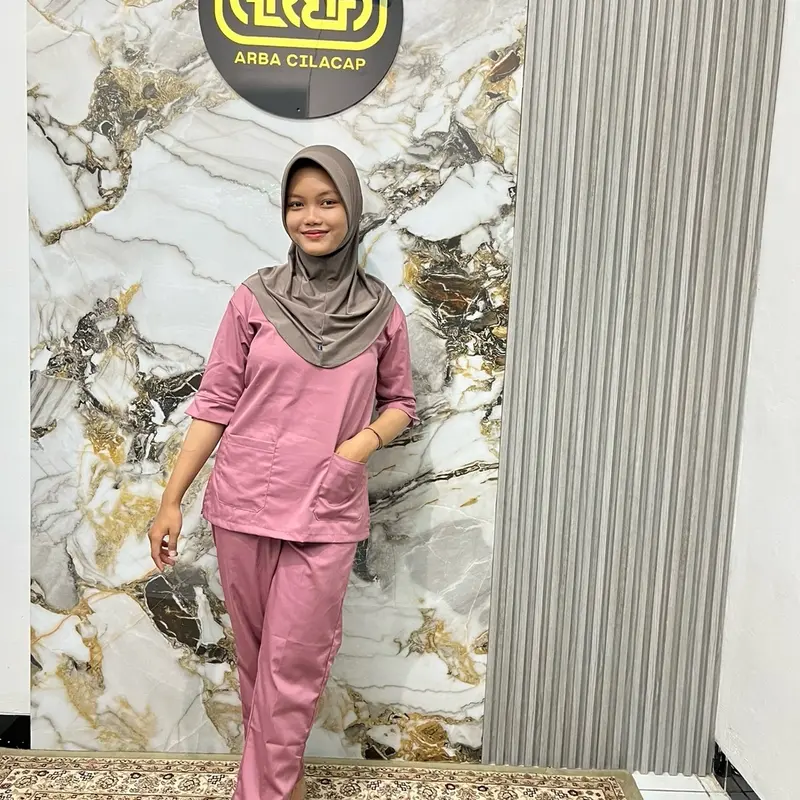 Baju OK Lengan 3/4 One set Jaga Perawat Nakes Pakaian Seragam Kerja Bidan Dokter Bahan American Drill 7