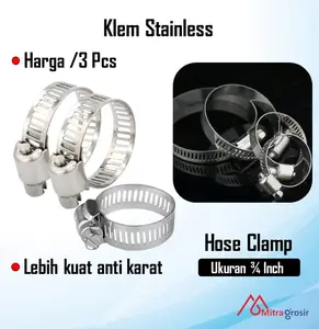 Klem Selang Stainless / Hose Clamp 1/2" 5/8" 3/4" Klem Selang Air Hose Ring Konektor Selang Gas LPG