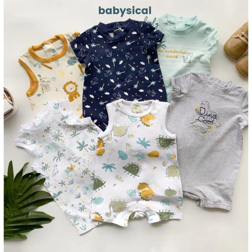 OwnerBabysical 0-3 Tahun ANIMAL ROMPER / Premium Romper BodySuit Animal Playsuit Baju Bayi Romper Kutun Lengan Pendek