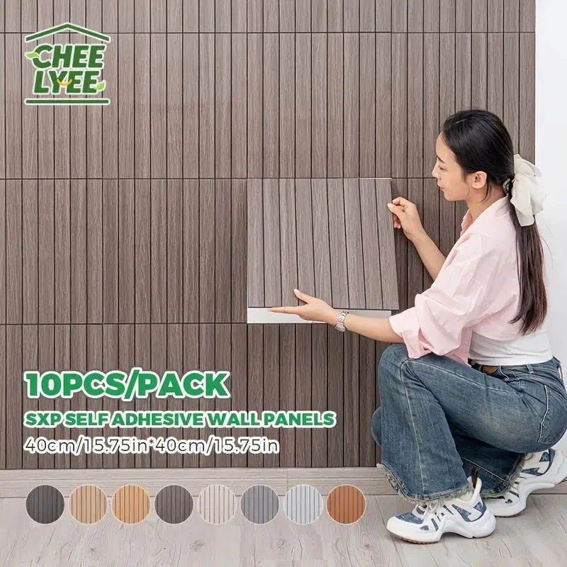 3D Self-Adhesive Vinyl Strips, 15.75x15.75 Inch Thickened Mesh Panel, Straight Match Shape and Stripe Wall Sticker for All Inter